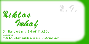 miklos imhof business card